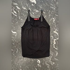 Elle Women's Tank Top with Embellished Shoulder Straps Medium